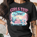 Girls Trip Social Club graphic with airplane, luggage, and cocktail.
