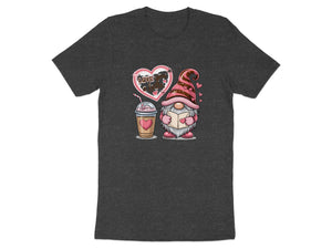 Gnome reading book next to coffee cup with heart and "Love you a latte" text.