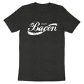 Dark grey t-shirt with white "Enjoy Bacon" text.