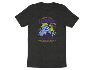 Summer Edition Grapes t-shirt with organic grape graphic and farm fresh text.