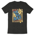 Graphic t-shirt with text "that's BANANAS go bananas daily" and bananas.