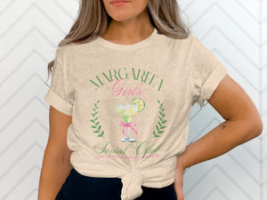 Margarita Girls Social Club graphic tee with a margarita and text.