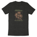 Dark t-shirt with sketch of three sunflowers and text "Be the Sunshine ON A CLOUDY DAY".