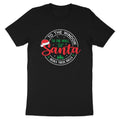 Black t-shirt with "To the wall til Santa decks these halls" text and Christmas graphics.