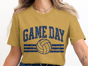 Gold t-shirt with "GAME DAY" text and a volleyball graphic.
