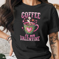 Black t-shirt with "Coffee Is My Valentine" and a steaming coffee cup illustration.