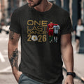 Dark grey t-shirt with "One Last Dance 2026" and soccer graphic.